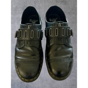 Dr. Martens 1461 Quynn Low Buckle Zip Black Leather Shoes Mens 12 Wmns 13 EU 46